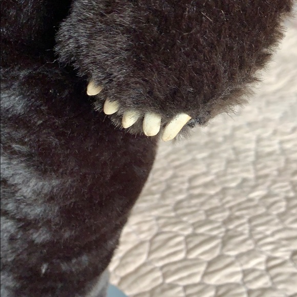 Hand crafted Stuffed Black Bear w/ pottery claws - Picture 5 of 8